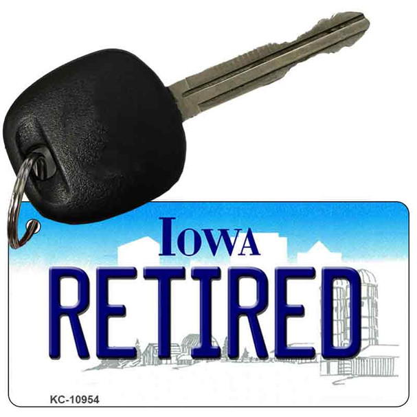 Retired Iowa State License Plate Tag Novelty Key Chain KC-10954