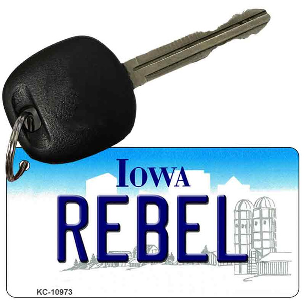 Rebel Iowa State License Plate Tag Novelty Key Chain KC-10973