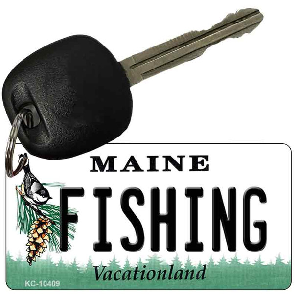 Fishing Maine State License Plate Tag Key Chain KC-10409