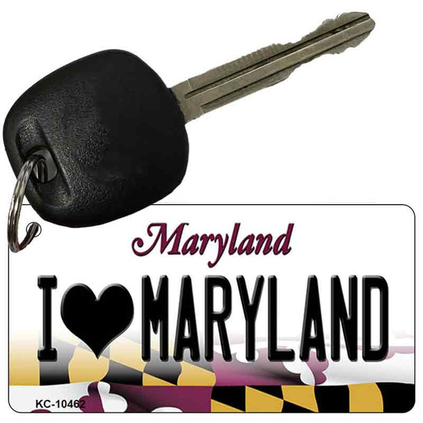 I Love Maryland State License Plate Tag Key Chain KC-10462
