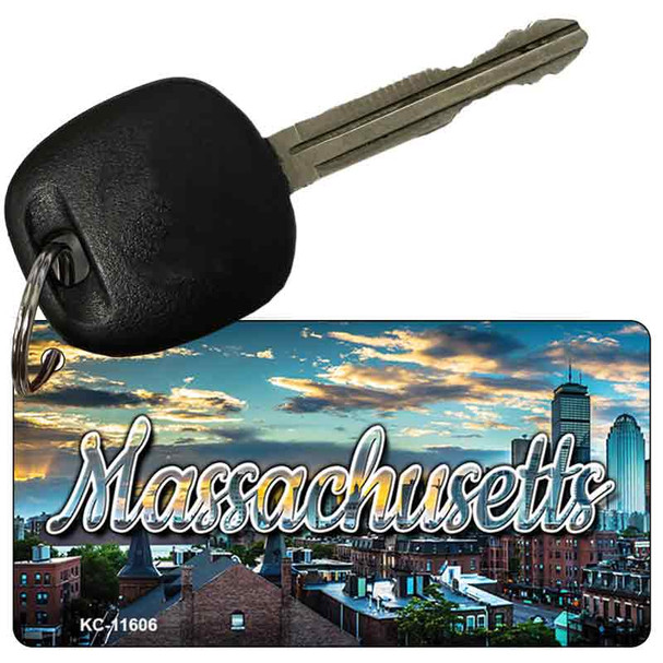 Massachusetts Sunset Skyline Key Chain KC-11606