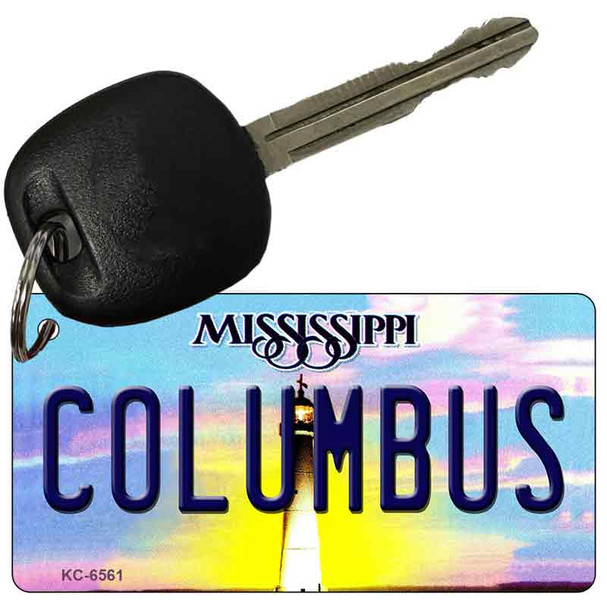 Columbus Mississippi State License Plate Tag Key Chain KC-6561