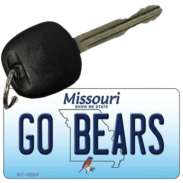 Go Bears Missouri State License Plate Tag Key Chain KC-10253