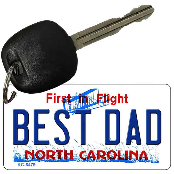 Best Dad North Carolina State License Plate Tag Key Chain KC-6479