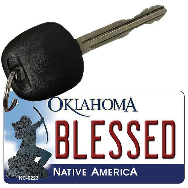 Blessed Oklahoma State License Plate Tag Novelty Key Chain KC-6223