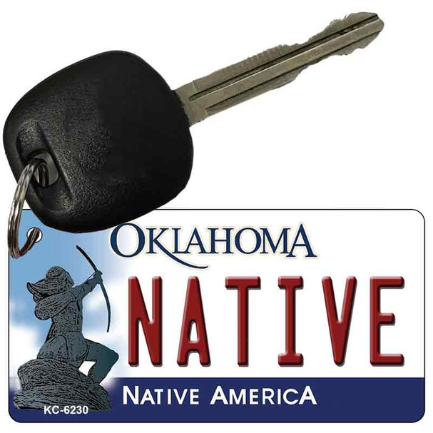 Native Oklahoma State License Plate Tag Novelty Key Chain KC-6230