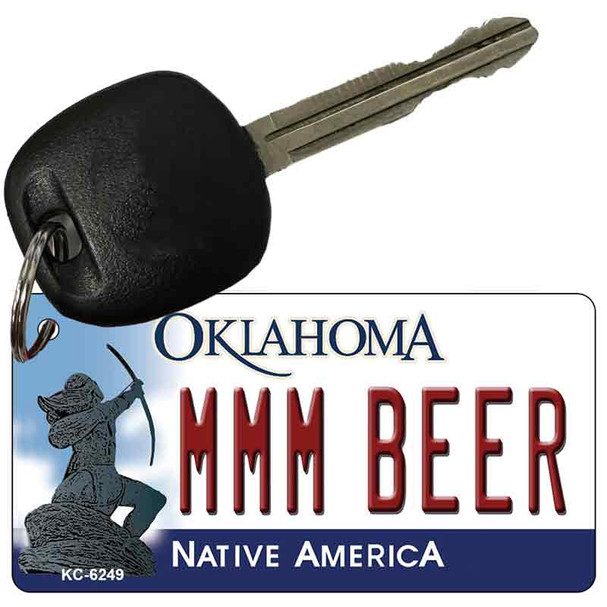MMM Beer Oklahoma State License Plate Tag Novelty Key Chain KC-6249