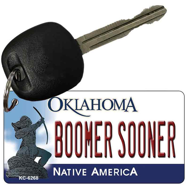 Boomer Sooner Oklahoma State License Plate Tag Novelty Key Chain KC-6268