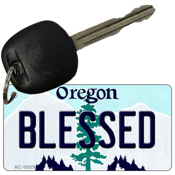 Blessed Oregon State License Plate Tag Key Chain KC-10376