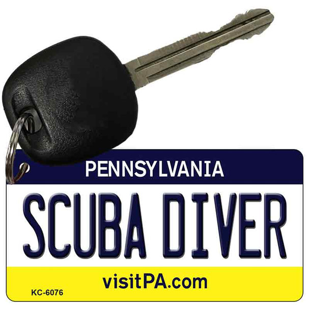 Scuba Diver Pennsylvania State License Plate Tag Key Chain KC-6076