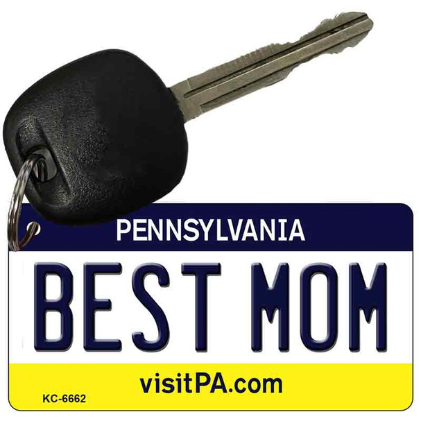 Best Mom Pennsylvania State License Plate Tag Key Chain KC-6662