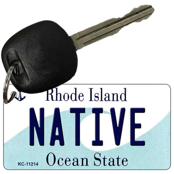 Native Rhode Island License Plate Tag Novelty Key Chain KC-11214