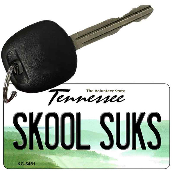 Skool Suks Tennessee License Plate Tag Key Chain KC-6451