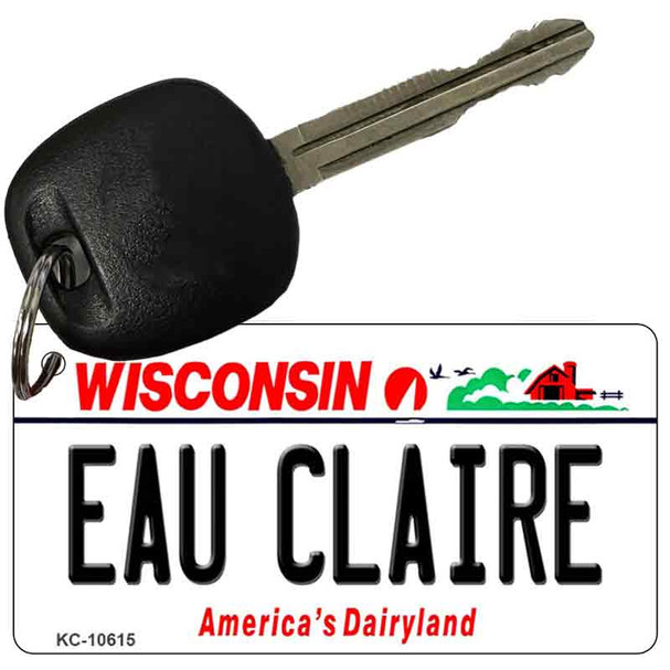 Eau Claire Wisconsin License Plate Tag Novelty Key Chain KC-10615