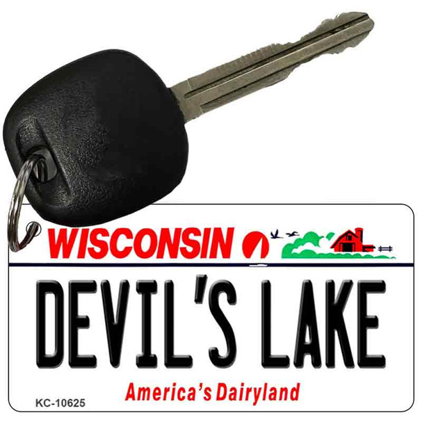 Devils Lake Wisconsin License Plate Tag Novelty Key Chain KC-10625