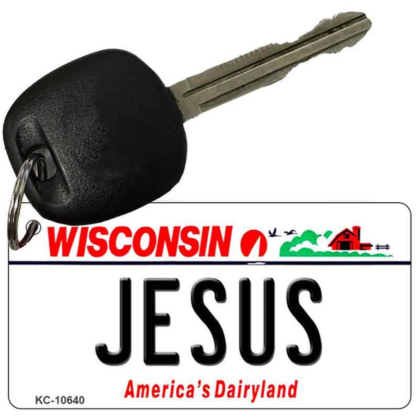 Jesus Wisconsin License Plate Tag Novelty Key Chain KC-10640