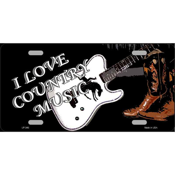I Love Country Music Metal Novelty License Plate LP-340