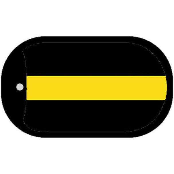 Yellow Thin Line Novelty Dog Tag Necklace DT-9411