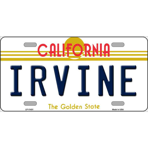 Irvine California Novelty License Plate