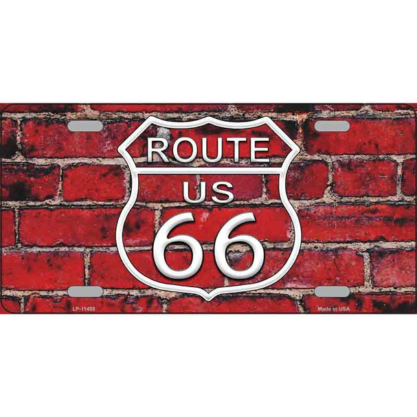 Route 66 Red Brick Wall Novelty License Plate