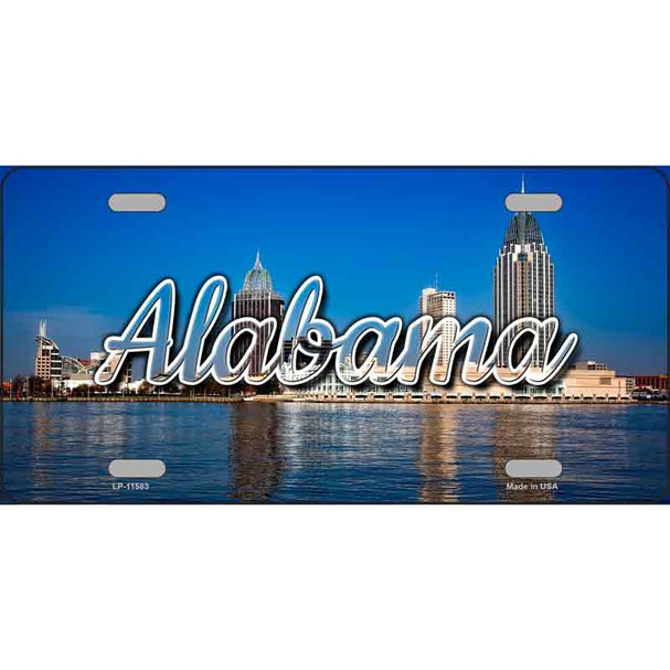 Alabama City Skyline Novelty Metal State License Plate