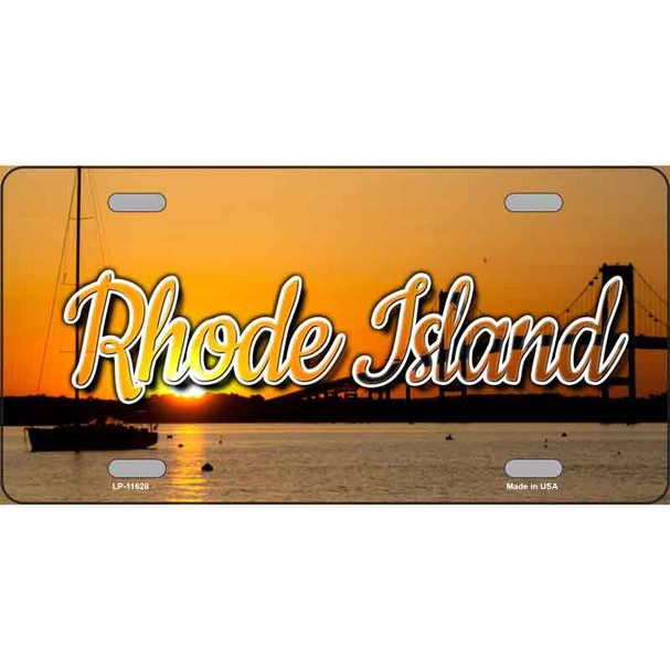 Rhode Island River Sunset Novelty Metal State License Plate