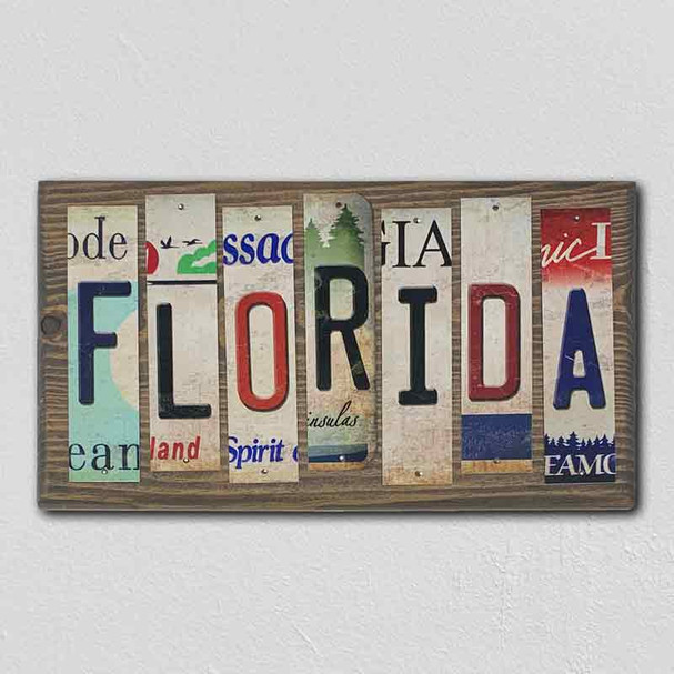 Florida License Plate Tag Strip Novelty Wood Sign WS-036