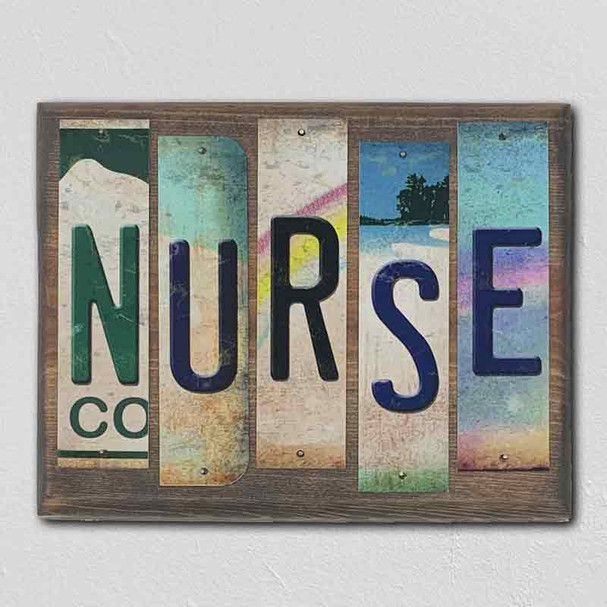 Nurse License Plate Tag Strip Novelty Wood Sign WS-073