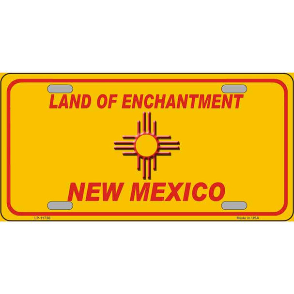 New Mexico Blank Yellow State License Plate