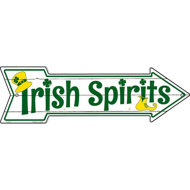 Irish Spirits Novelty Metal Arrow Sign