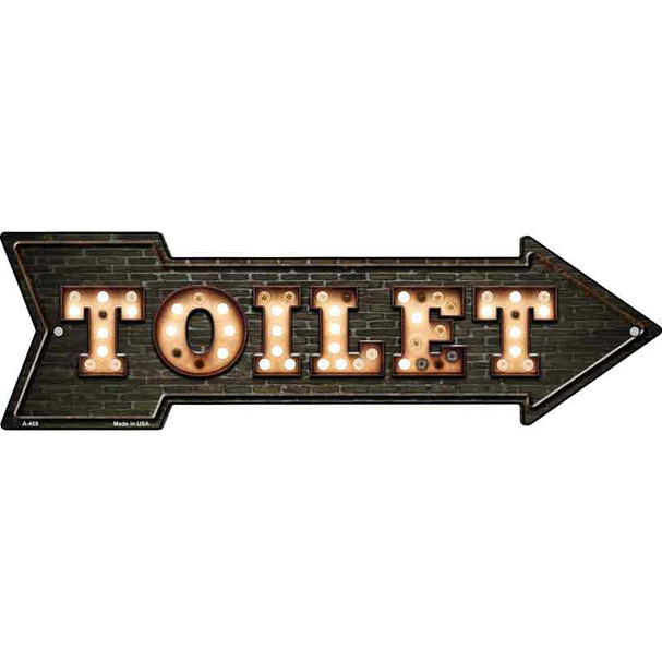 Toilet Bulb Letters Novelty Metal Arrow Sign