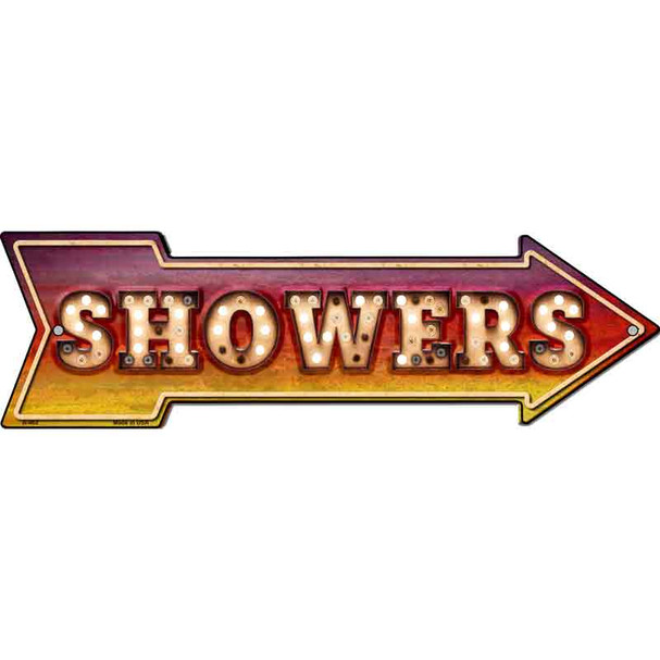 Showers Bulb Letters Novelty Metal Arrow Sign