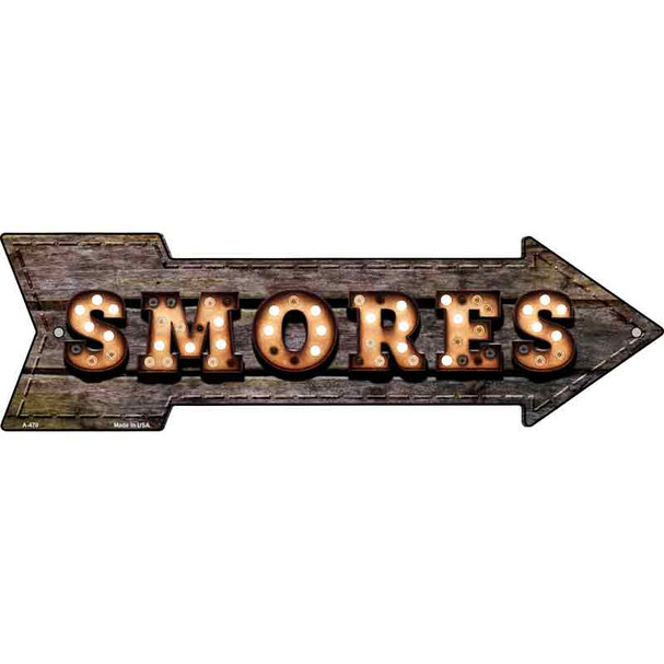 Smores Bulb Letters Novelty Metal Arrow Sign