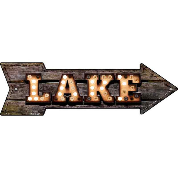 Lake Bulb Letters Novelty Metal Arrow Sign