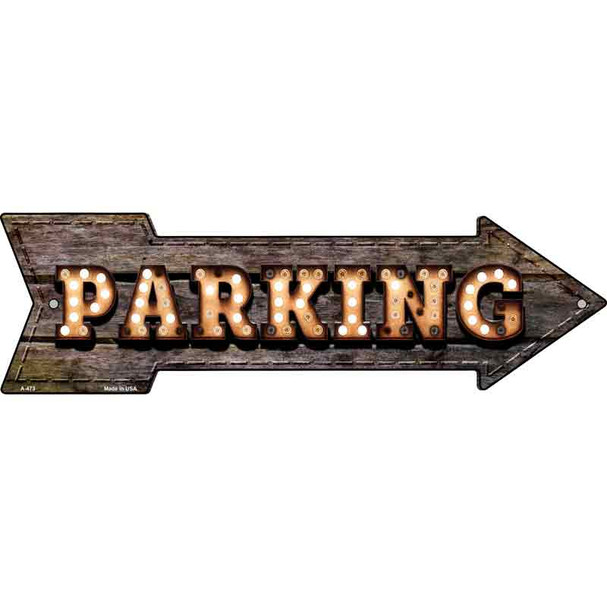 Parking Bulb Letters Novelty Metal Arrow Sign