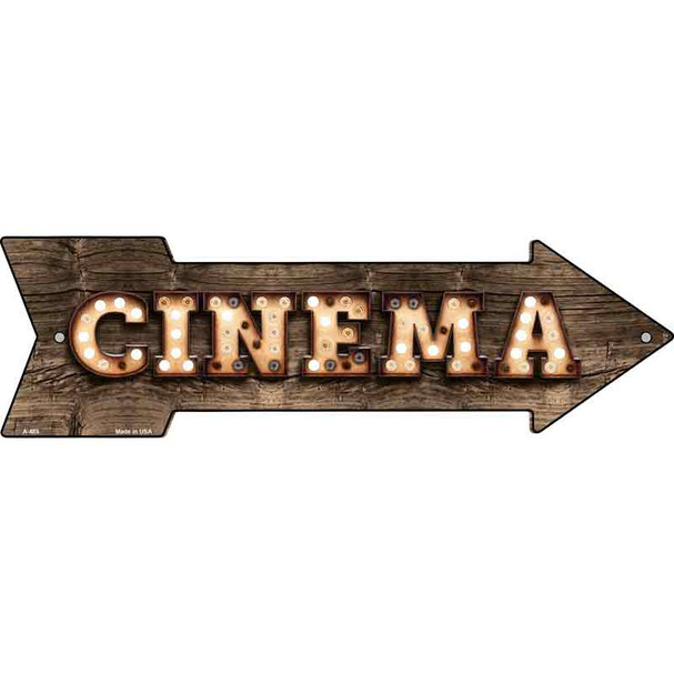 Cinema Bulb Letters Novelty Metal Arrow Sign