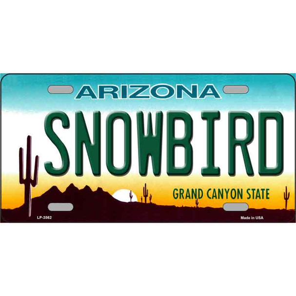 Snowbird Arizona Novelty Metal License Plate