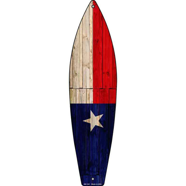 Texas State Flag Novelty Metal Surfboard Sign