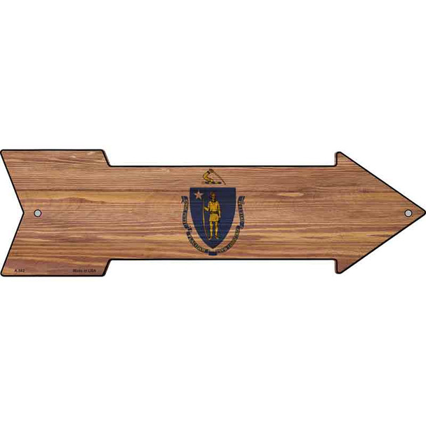 Massachusetts State Flag Novelty Metal Arrow Sign