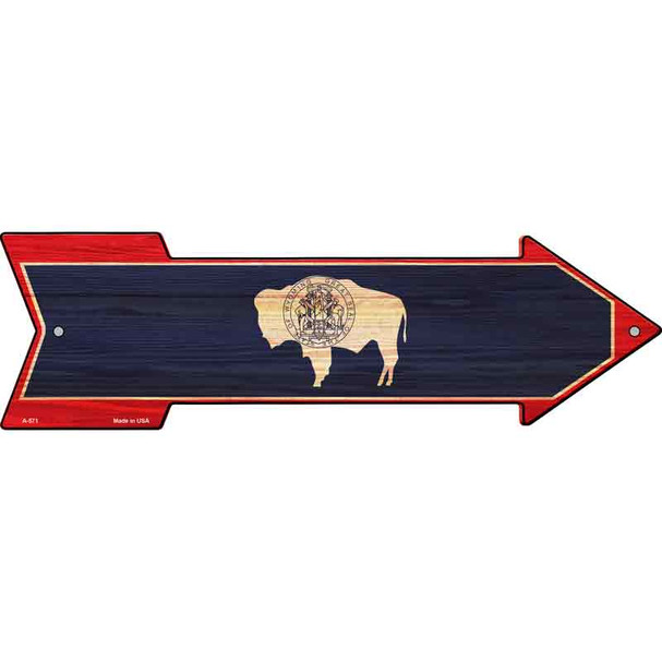 Wyoming State Flag Novelty Metal Arrow Sign