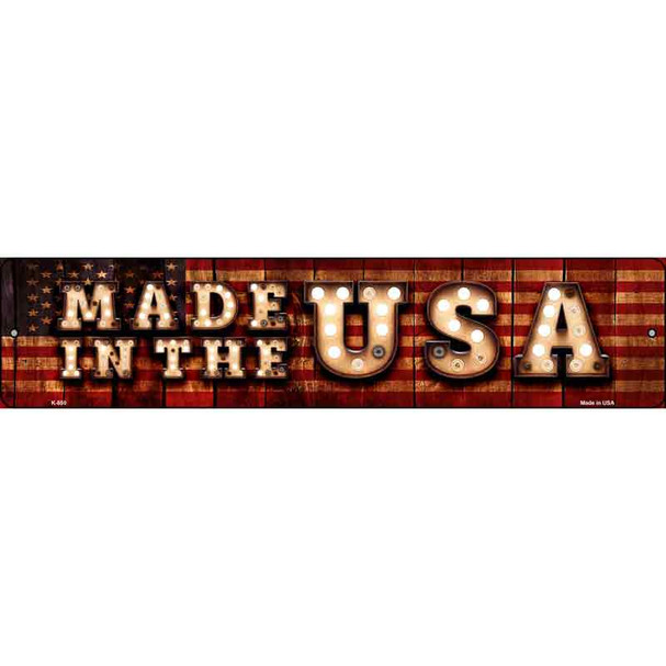Made in the USA Bulb Lettering American Flag Novelty Metal Street Sign