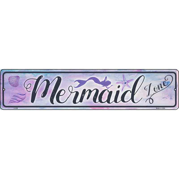 Mermaid Zone Novelty Metal Street Sign