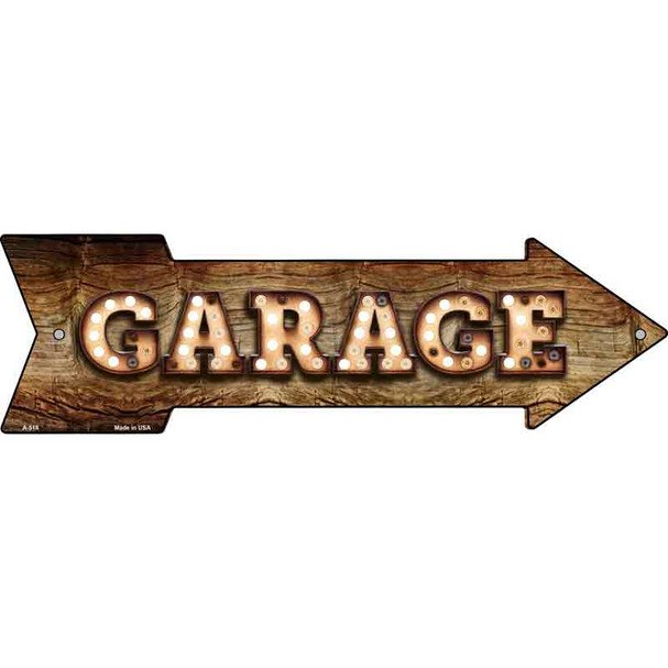 Garage Bulb Letters Novelty Metal Arrow Sign