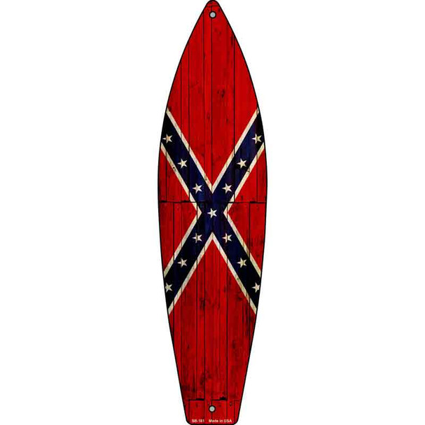 Confederate Flag Novelty Metal Surfboard Sign