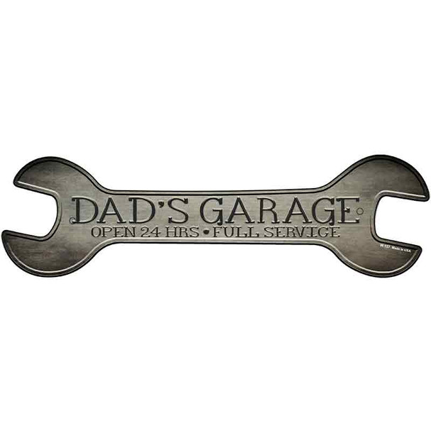 Dads Garage Novelty Metal Wrench Sign W-157