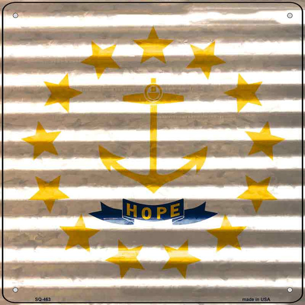 Rhode Island Flag Corrugated Effect Novelty Square Sign