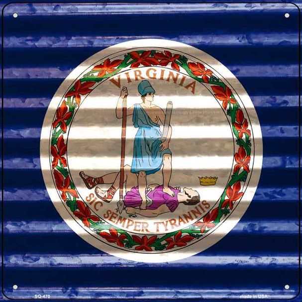 Virginia Flag Corrugated Effect Novelty Square Sign