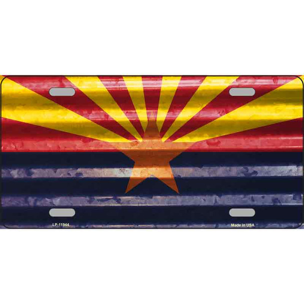 Arizona Corrugated Flag Novelty License Plate