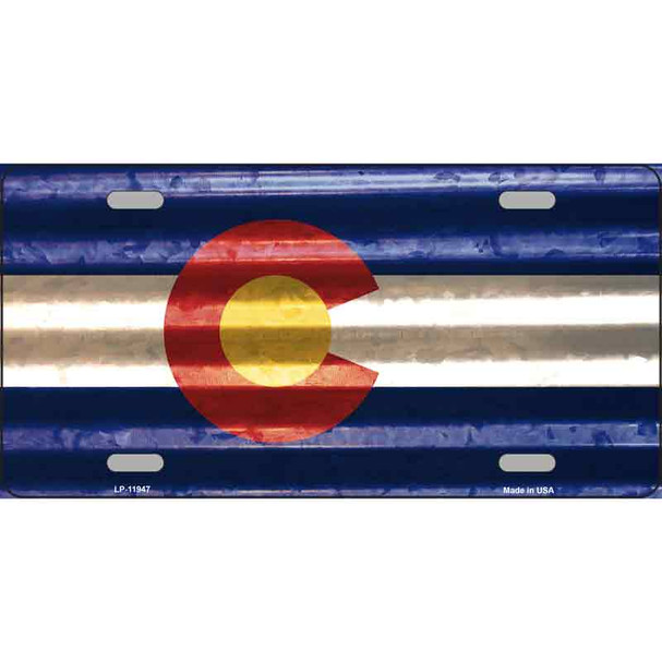 Colorado Corrugated Flag Novelty License Plate