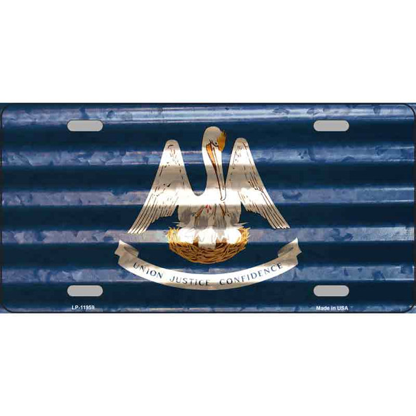 Louisiana Corrugated Flag Novelty License Plate